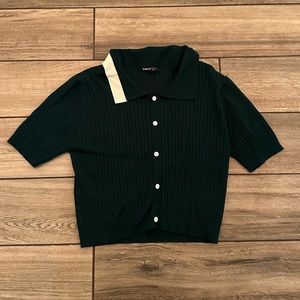 Green Shein cropped top